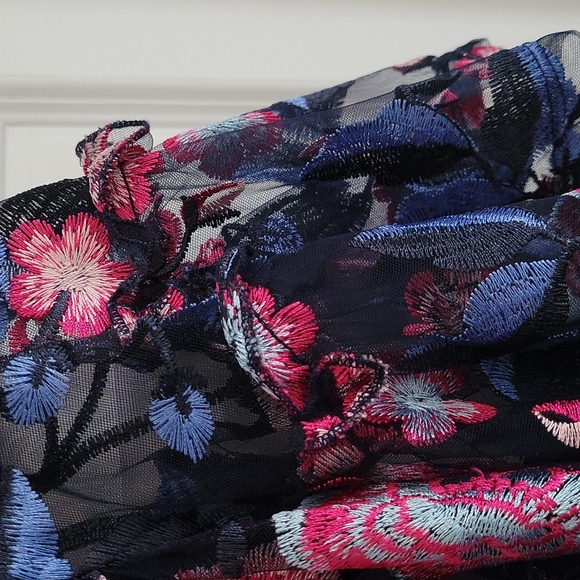 Zara Sheer Floral Embroidery Blouse - Picture 3 of 8